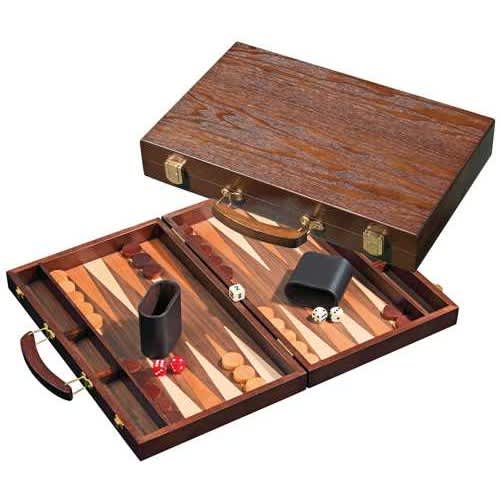 Backgammon 1109 hout 38x24cm.donkerbruin