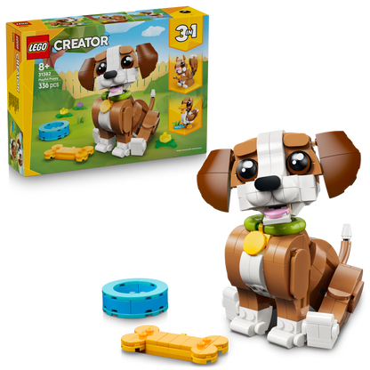 LEGO® Creator 3in1 Schattige dieren: Speelse Puppy - Dierenset - Bouw Om tot Eekhoorn of Eend - 31382