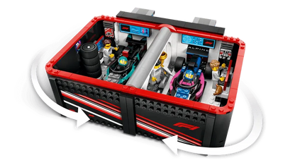 LEGO Pitbox met Mercedes AMG en Alpine F1 auto's 60444 City