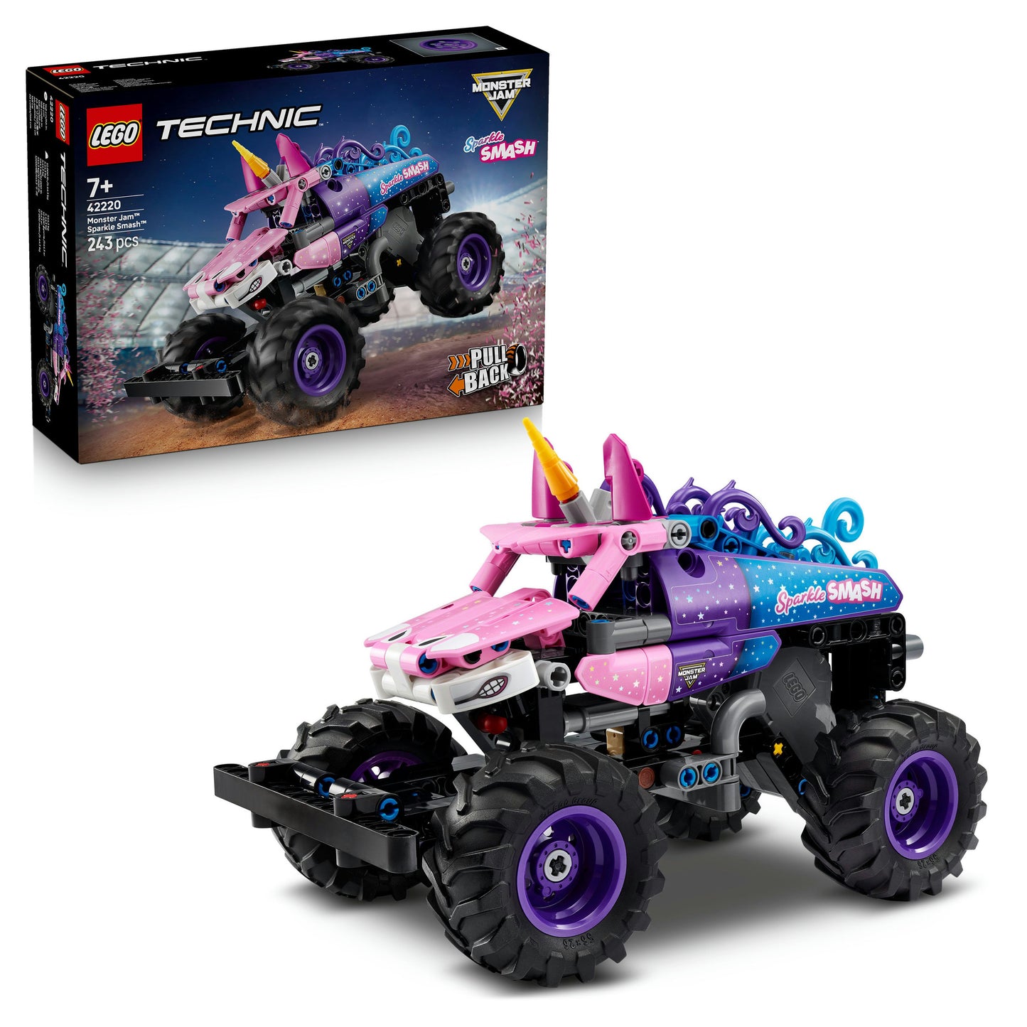 LEGO® Technic Monster Jam™ Sparkle Smash™ Pull-Back Monstertruck - Bouwspeelgoed voor Kinderen - 42220