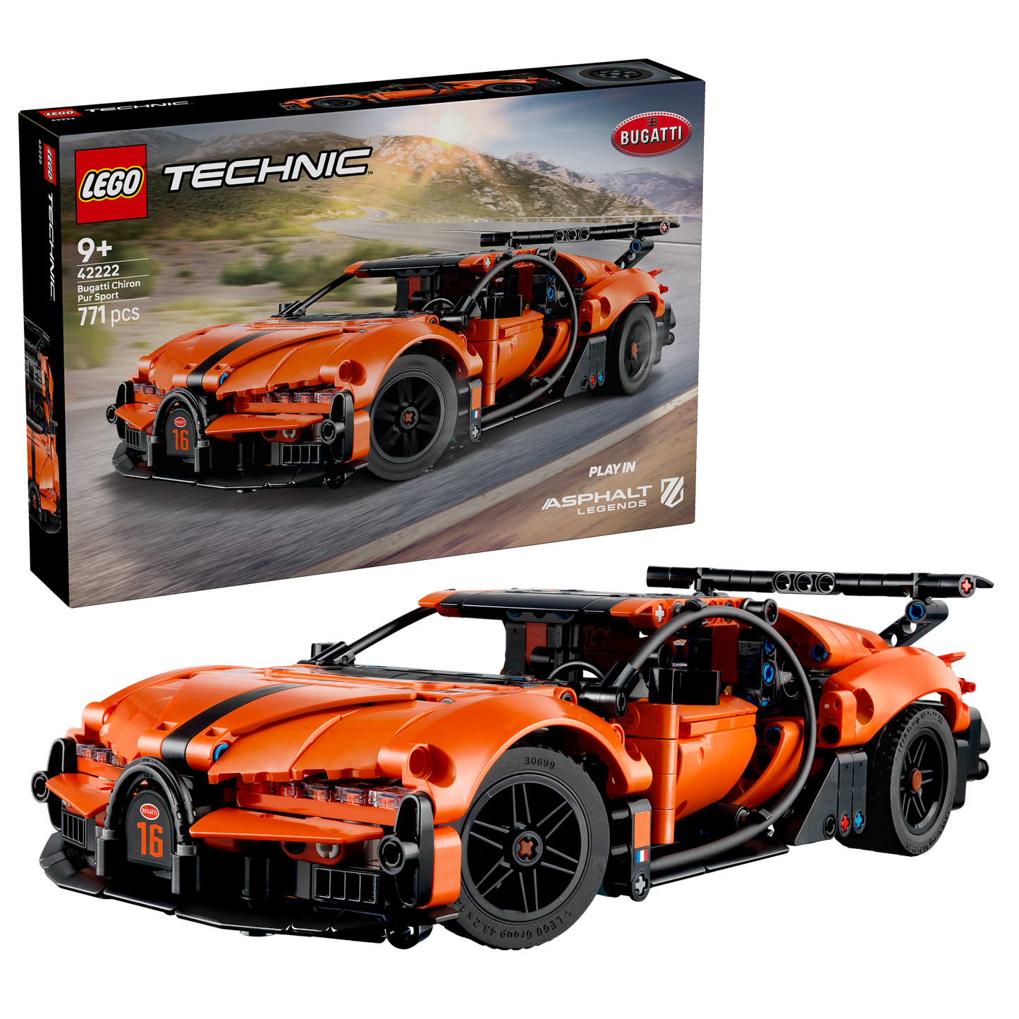 LEGO Technic Bugatti Chiron Pur Sport Hypercar Auto Bouwpakket met Speelgoed voor Kinderen 42222