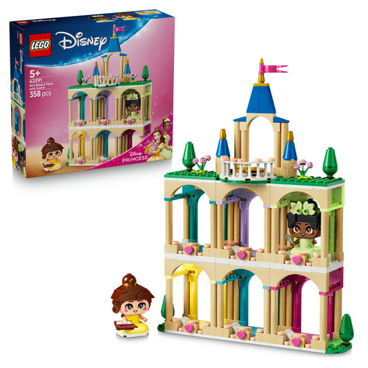 LEGO Disney Princess Mini Belle en Tiana met Kasteel Bouwbaar Speelgoed met Poppetjes 43291