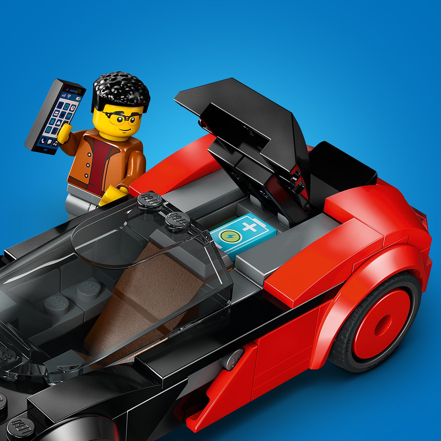 LEGO® City EV Supercar Bouwset - Kleine Sportwagen met Minifiguur van Coureur voor Kinderen - 60486