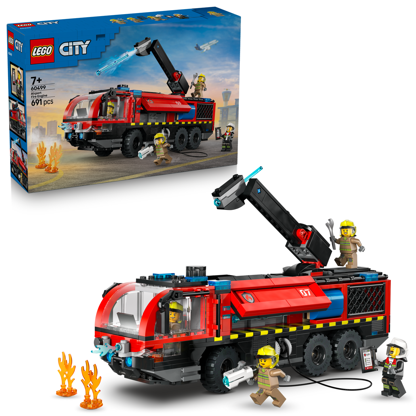 LEGO® City Luchthaven Brandweertruck - Bouwset met Reddingsvoertuig voor Jongens en Meisjes Vanaf 7 Jaar - 60499