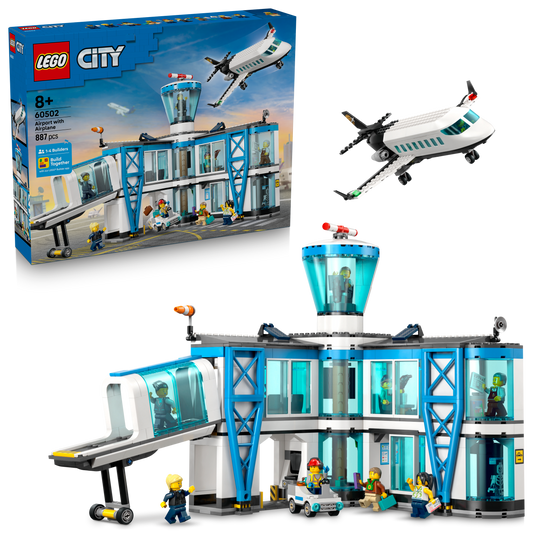 LEGO® City Luchthaven met Vliegtuig - Speelgoedset met Vliegveldmodel voor Fantasierijk Spelen - 60502