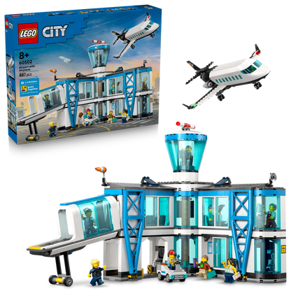 LEGO® City Luchthaven met Vliegtuig - Speelgoedset met Vliegveldmodel voor Fantasierijk Spelen - 60502