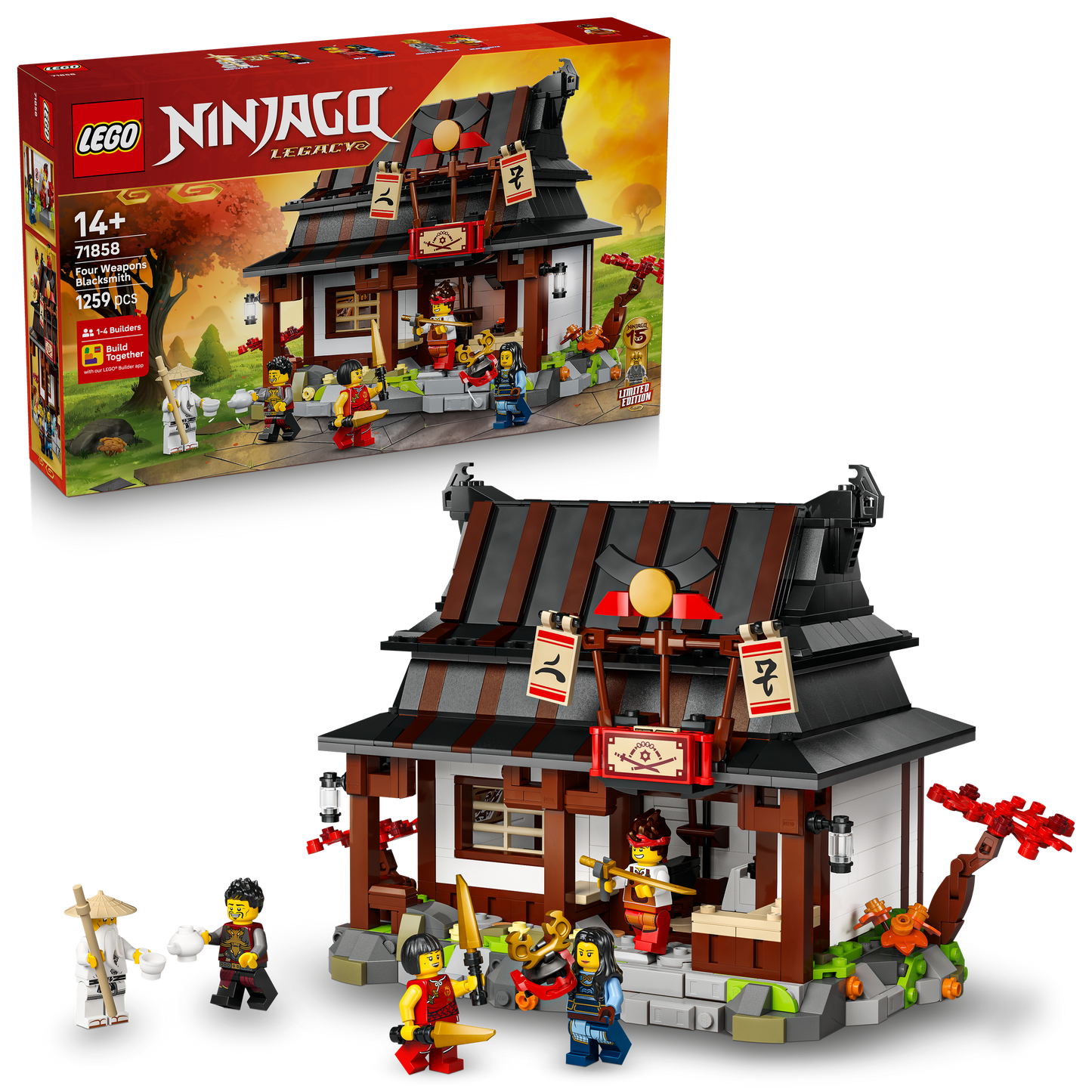LEGO® NINJAGO® 15-Jarig Jubileum: Smederij De Vier Wapens - Bouwset - 6 Minifiguren - 71858