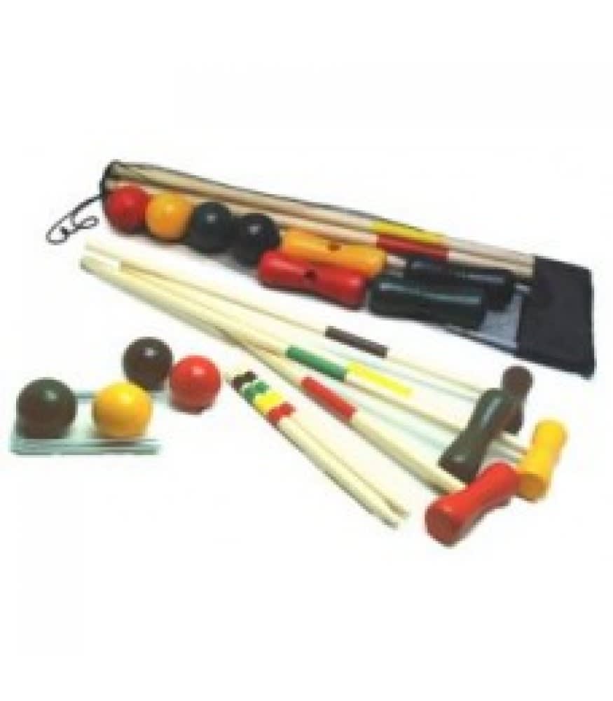 Croquetspel 4 spelers 80cm hout in net