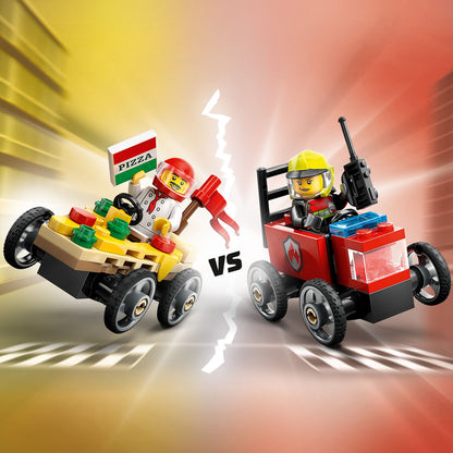 LEGO Race Car Package: Pizza Van vs Fire Truck 60458 City
