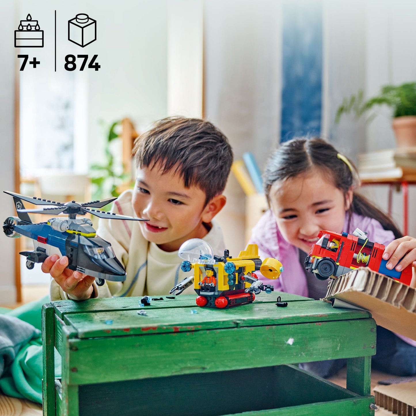 LEGO Helicopter, Fire Truck and Submarine 60462 City