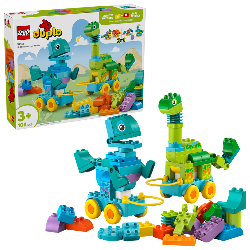 LEGO 3-in-1 dinosaurussen op wielen 10451 DUPLO