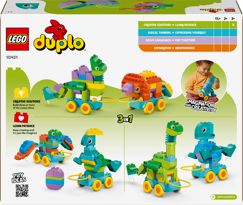 LEGO 3-in-1 dinosaurussen op wielen 10451 DUPLO