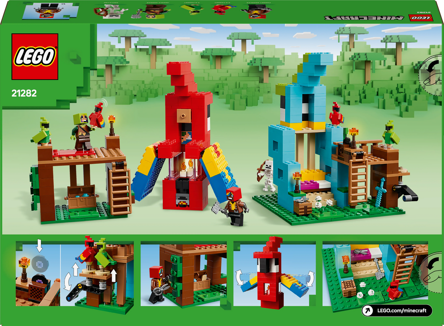 LEGO De papegaaienhuizen 21282 Minecraft (Pre-Order: Maart)