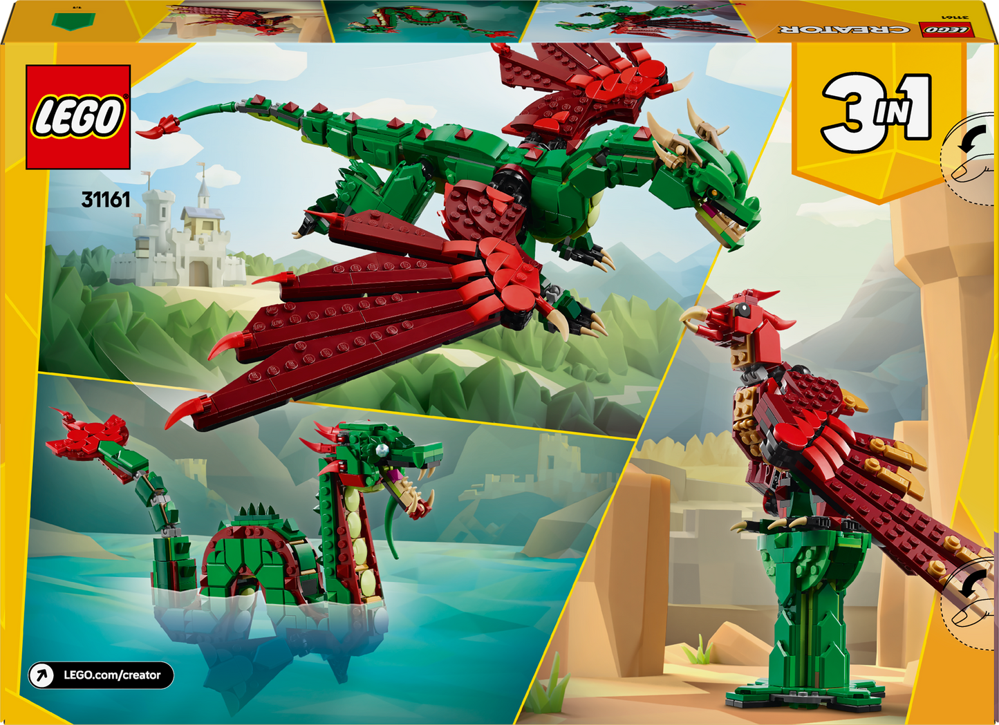 LEGO Middeleeuwse Draak 31161 Creator 3-in-1 (Pre-Order: januari 2025)