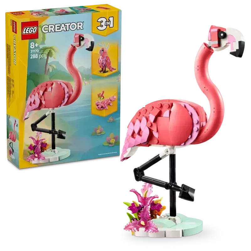 LEGO Wilde dieren Roze Flamingo 31170 Creator (Pre-Order: maart 2025)