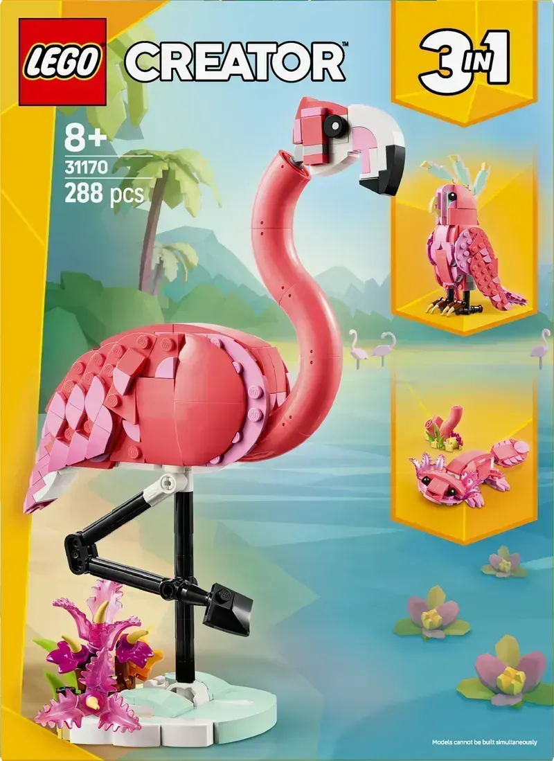 LEGO Wilde dieren Roze Flamingo 31170 Creator (Pre-Order: maart 2025)