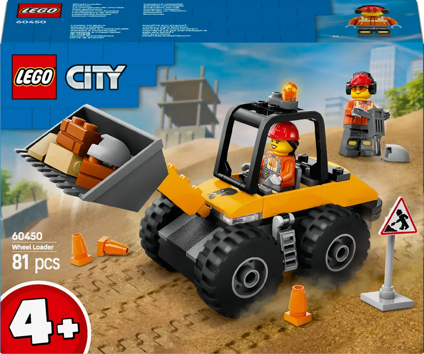 LEGO Yellow Wheel Loader Excavator 60450 City (Pre-Order: January 2025)