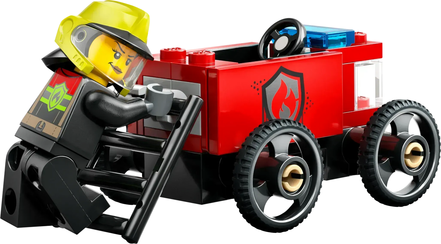 LEGO Raceauto pakket: pizzabestelwagen vs Brandweerwagen 60458 City