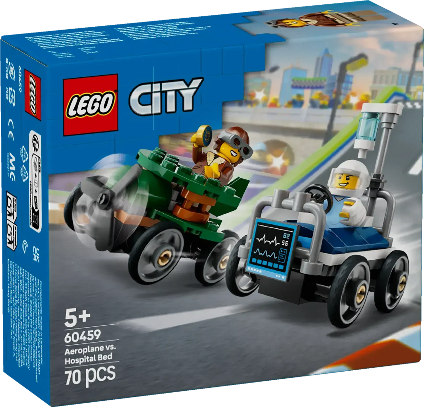 LEGO Raceauto pakket: vliegtuig vs ziekenhuisbed 60459 City