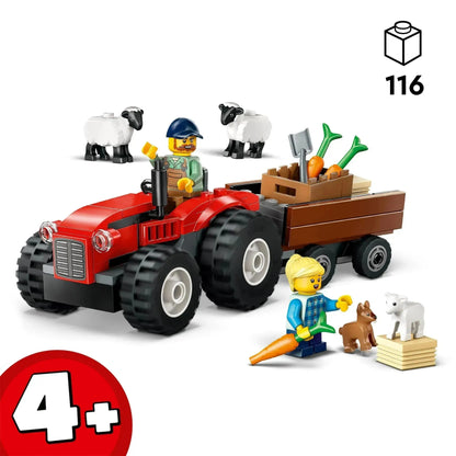 LEGO Rode tractor met aanhanger en schapen 60461 City