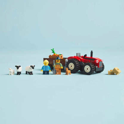 LEGO Rode tractor met aanhanger en schapen 60461 City