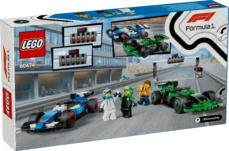 LEGO 60474 F1 Grid met VCARB &amp; Sauber Formule 1 auto's

Kinderen vanaf zes jaar kunnen de spanning van het racecircuit van dichtbij beleven met de LEGO® City F1® grid met VCARB en Sauber racewagens (60474) speelset. Deze LEGO Formule 1® set is speciaal ontworpen voor jonge racefans en omvat twee F1 raceauto's en een lichtmast met een beweegbaar paneel voor realistische startgrid-actie.