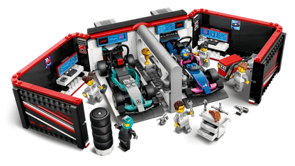 LEGO Pitbox met Mercedes AMG en Alpine F1 auto's 60444 City