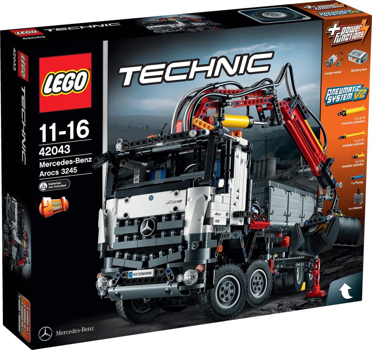 LEGO Mercedes Arocs Actros vrachtwagen met kraan 42043 Technic LEGO TECHNIC @ 2TTOYS LEGO €. 349.99