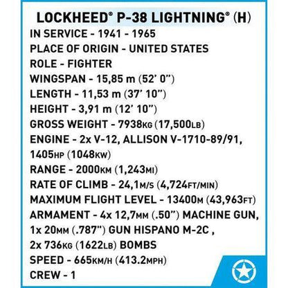 COBI Lockheed p-38H Lightning 5726 WW2 COBI @ 2TTOYS COBI €. 34.99