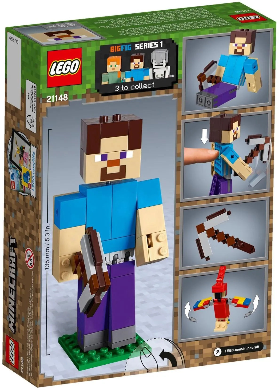 LEGO BigFig Steve met papegaai 21148 Minecraft LEGO MINECRAFT @ 2TTOYS | Official LEGO shop😊🥰 LEGO €. 22.49